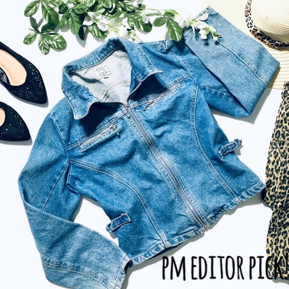 Vintage Jackets & Blazers - Vintage denim zip up jacket